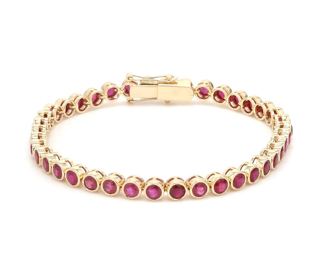 Jewelove™ Bangles & Bracelets 18K Gold Ruby Bracelet for Women