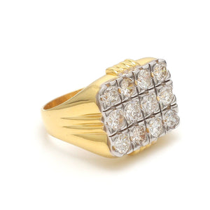 18K Yellow Gold 12-Diamond Ring for Men – Jewelove™