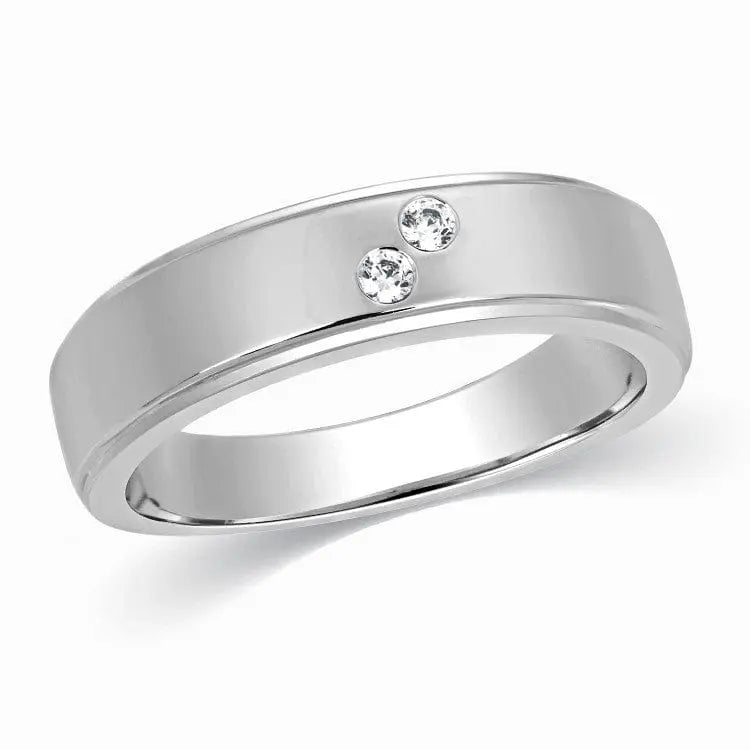 Earnest Men's Wedding Band | Men's Rings in 14k White Gold | Diamondere