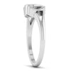 Side View of 2 Hearts Plain Platinum Ring JL PT 550 for Women