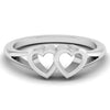 Jewelove™ Rings Women's Band only 2 Hearts Plain Platinum Ring JL PT 550 for Women