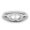 Jewelove™ Rings Women's Band only 2 Hearts Plain Platinum Ring JL PT 550 for Women