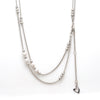 Jewelove™ Chains 2 Layer Platinum Pearl Chain for Women JL PT CH 904