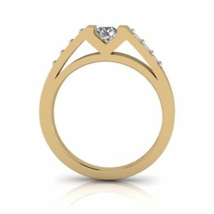 Jewelove™ Rings SI IJ / Women's Band Only 20 Pointer Customised Gold Ring