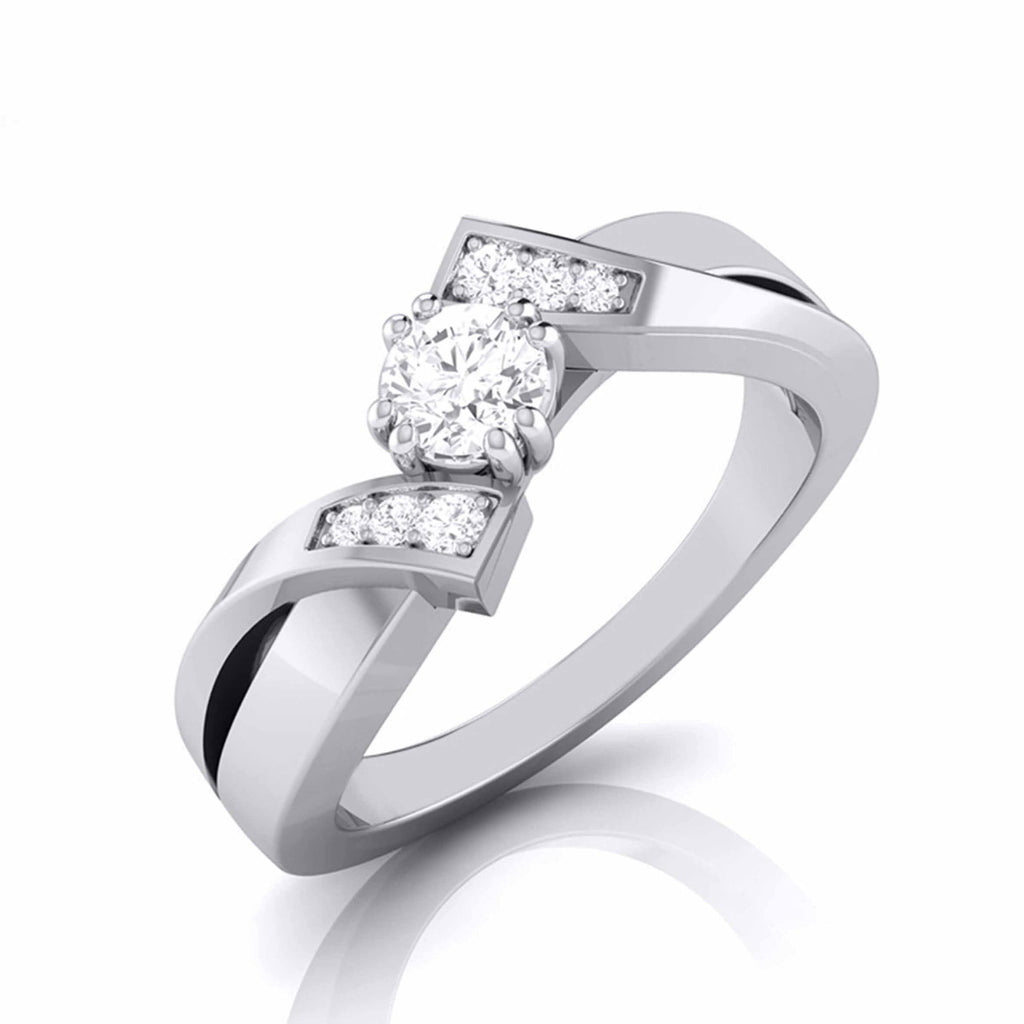 Jewelove™ Rings SI IJ / Women's Band only 20-Pointer Designer Platinum Diamond Engagement Ring JL PT G-104