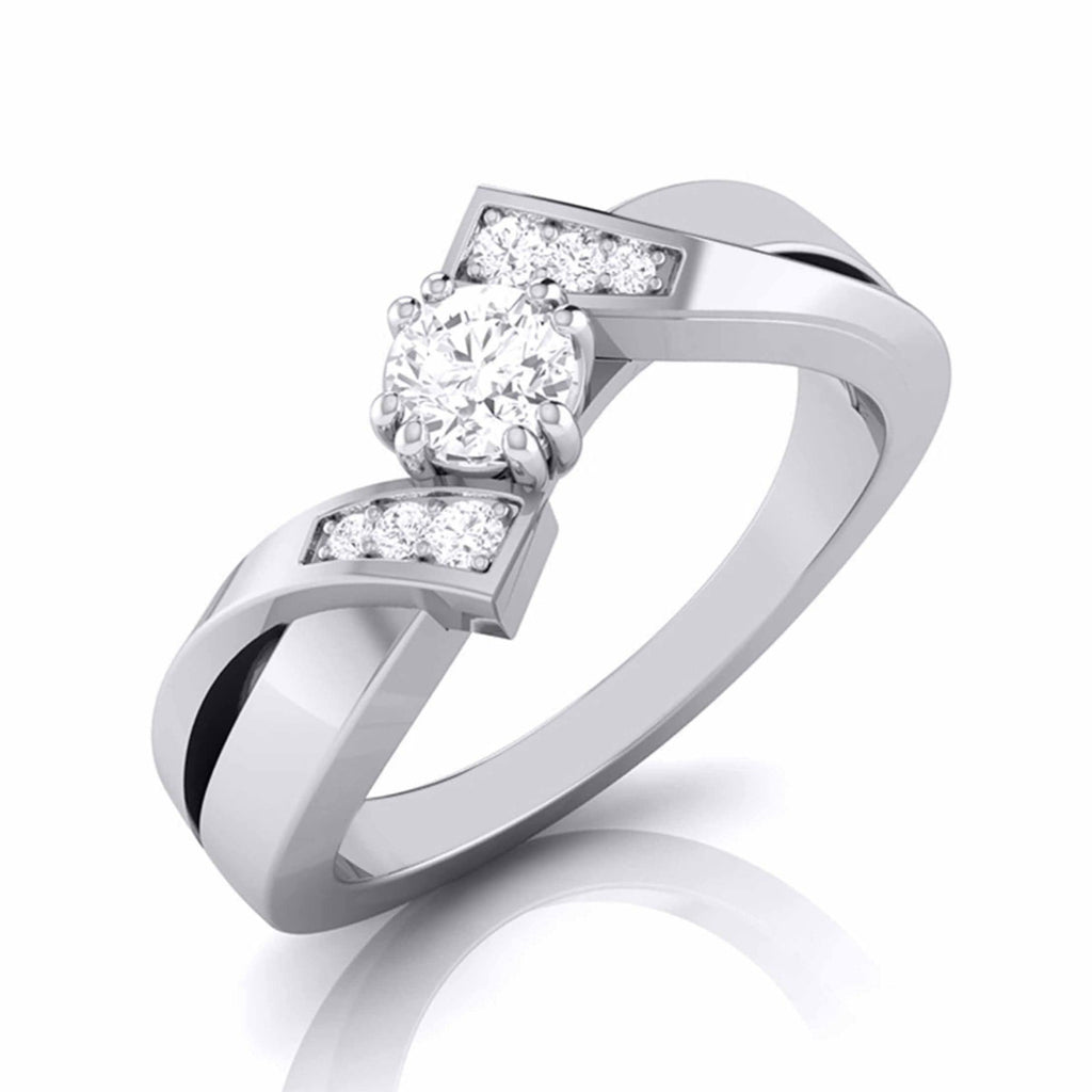 Jewelove™ Rings SI IJ / Women's Band only 20-Pointer Designer Platinum Diamond Engagement Ring JL PT G-104