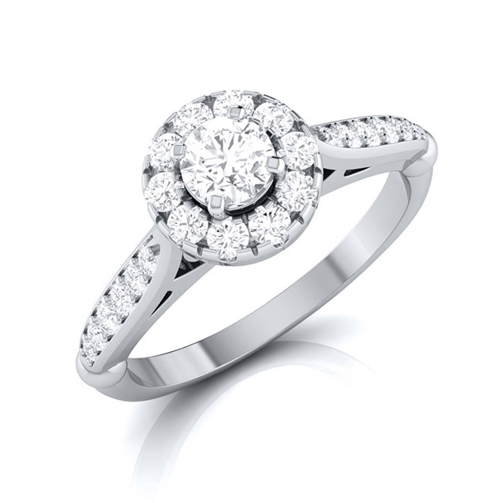 Jewelove™ Rings SI IJ / Women's Band only 20-Pointer Designer Platinum Solitaire Engagement Ring JL PT G-103
