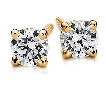 Diamond Stud Earrings 030 ct in 18k Gold  Belgium Diamonds Official Site