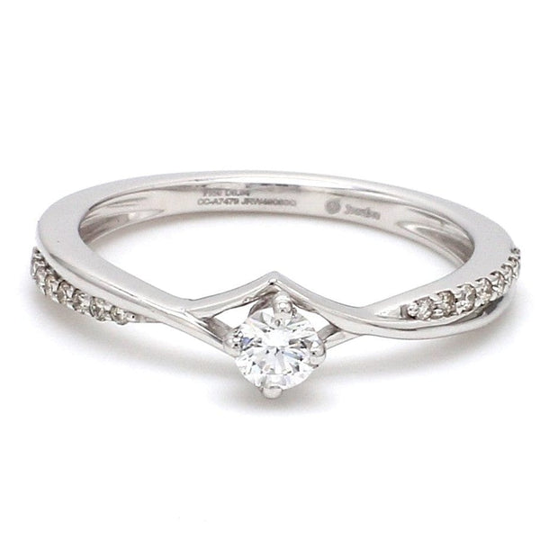 Front View of Platinum Diamond Engagement Ring with 15 Pointer JL PT 573