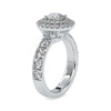 Jewelove™ Rings Women's Band only / VS J 20-Pointer Platinum Double Halo Diamond Shank Engagement Ring JL PT 0039
