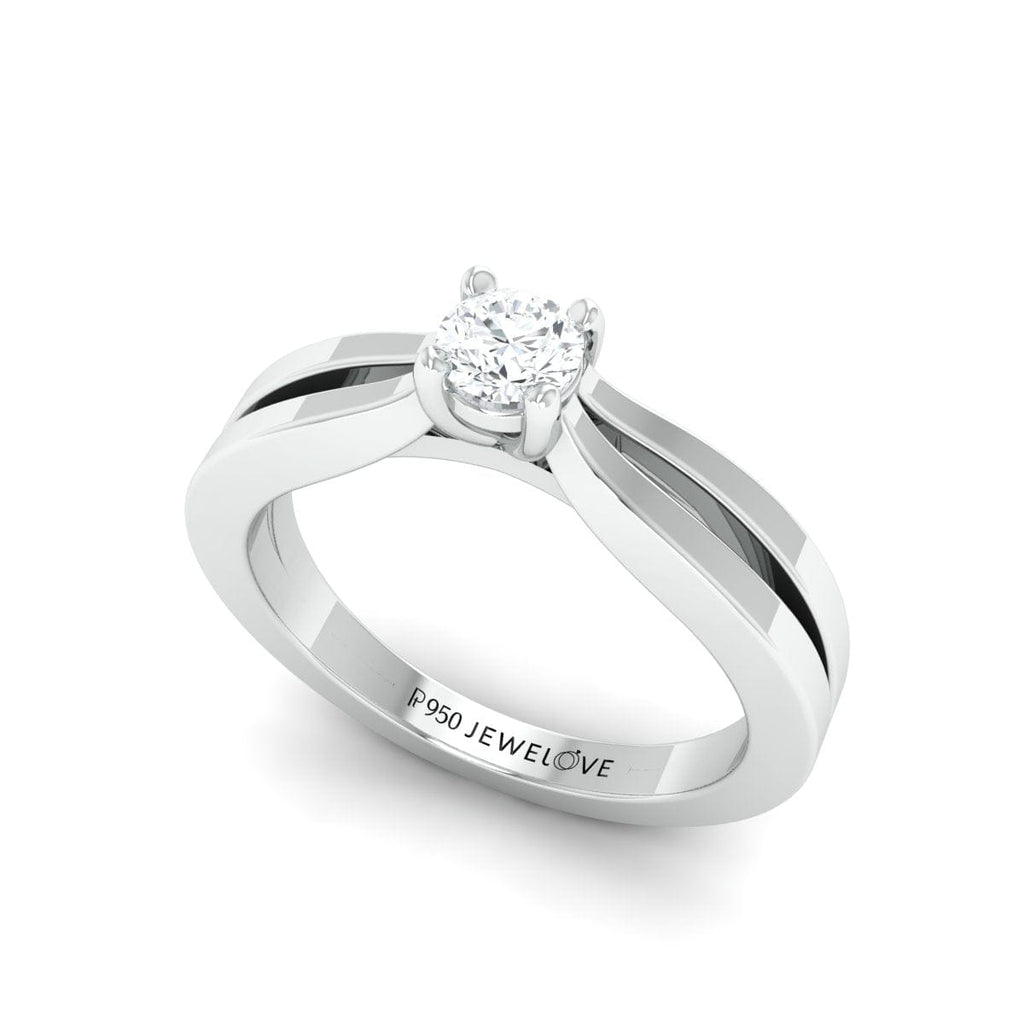 Jewelove™ Rings Women's Band only / SI IJ 20-Pointer Platinum Solitaire Engagement Ring for Women with Split Shank JL PT 670
