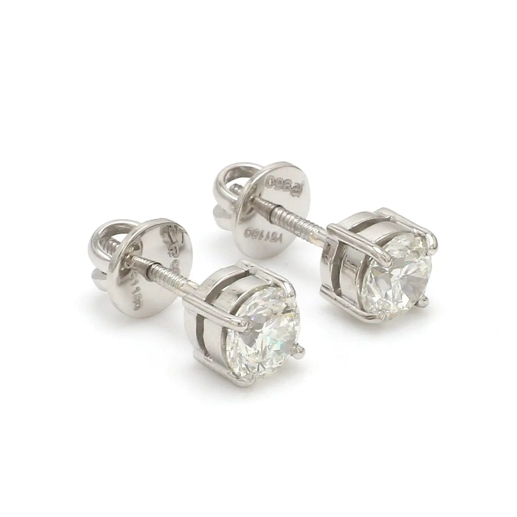 Jewelove™ Earrings VS J 20 pointer Solitaire Diamond Earrings in ...