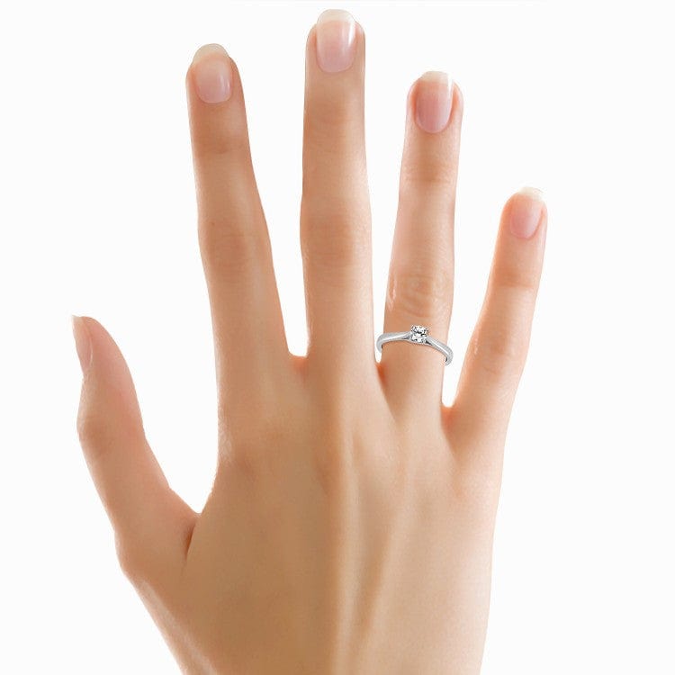 25-Pointer Platinum Solitaire Cathedral Ring for Women JL PT 330