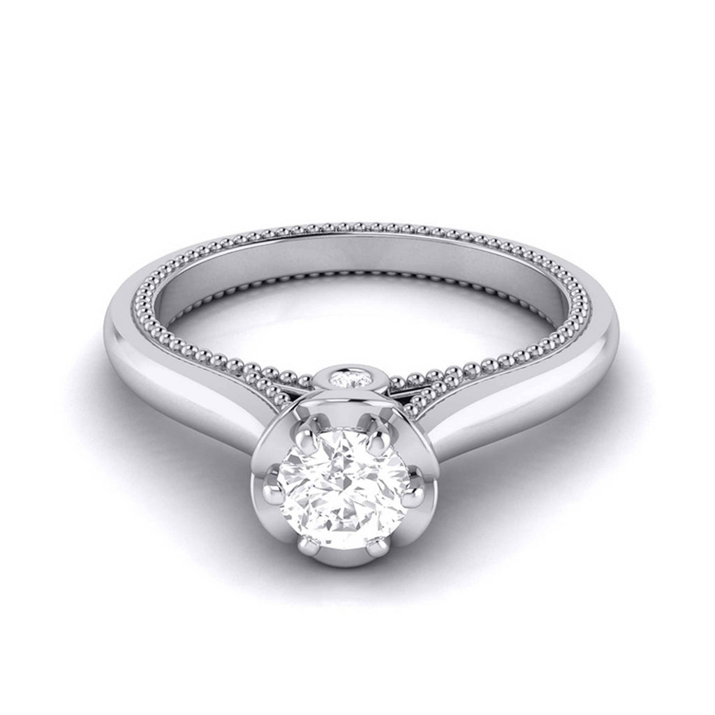 Jewelove™ Rings 25-Pointer Platinum Solitaire Engagement Ring with Milgrain Touch JL PT G-111