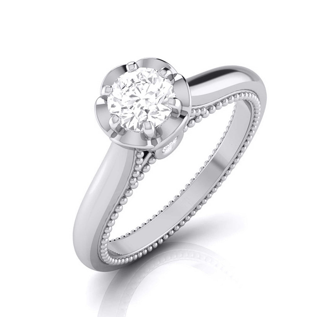 Jewelove™ Rings SI IJ / Women's Band only 25-Pointer Platinum Solitaire Engagement Ring with Milgrain Touch JL PT G-111