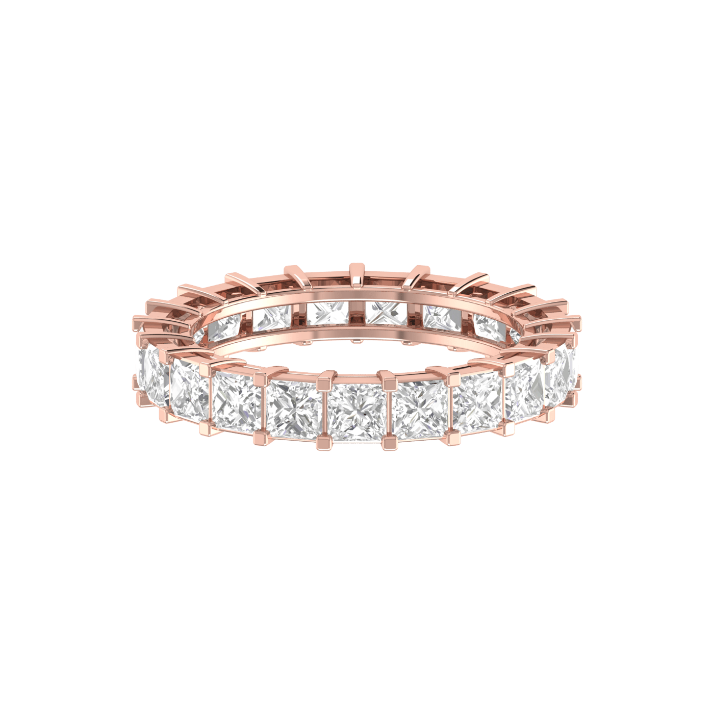 Jewelove™ Rings Women's Band only / VS I 25 Pointer Rose Gold Princess Cut Diamond Engagement Ring JL AU RD RN 9278R
