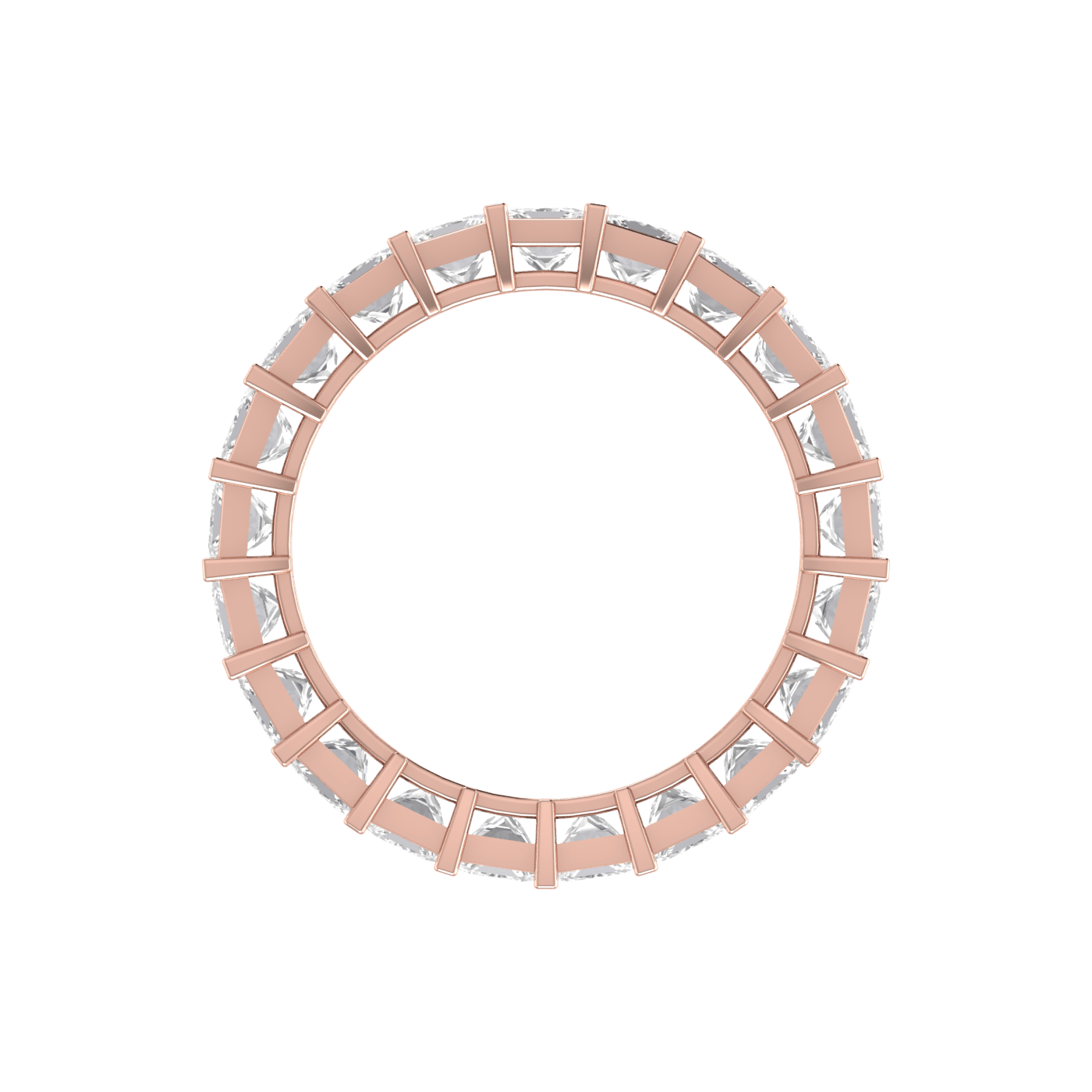 Jewelove™ Rings Women's Band only / VS I 25 Pointer Rose Gold Princess Cut Diamond Engagement Ring JL AU RD RN 9278R