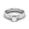 Jewelove™ Rings 25 Pointer Solitaire Platinum Diamond Shank Ring JL PT R-60