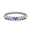 Jewelove™ Rings 3 Blue Sapphire Platinum Diamond Engagement Ring JL PT LR 7005