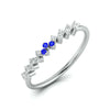 Jewelove™ Rings SI IJ / Women's Band only 3 Blue Sapphire Platinum Diamond Engagement Ring JL PT LR 7005