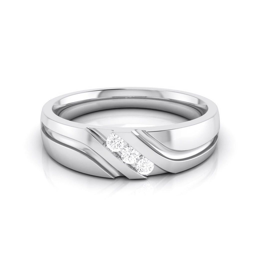 Jewelove™ Rings Women's Band only / SI IJ 3 Diamond Platinum Love Bands JL PT R-8003