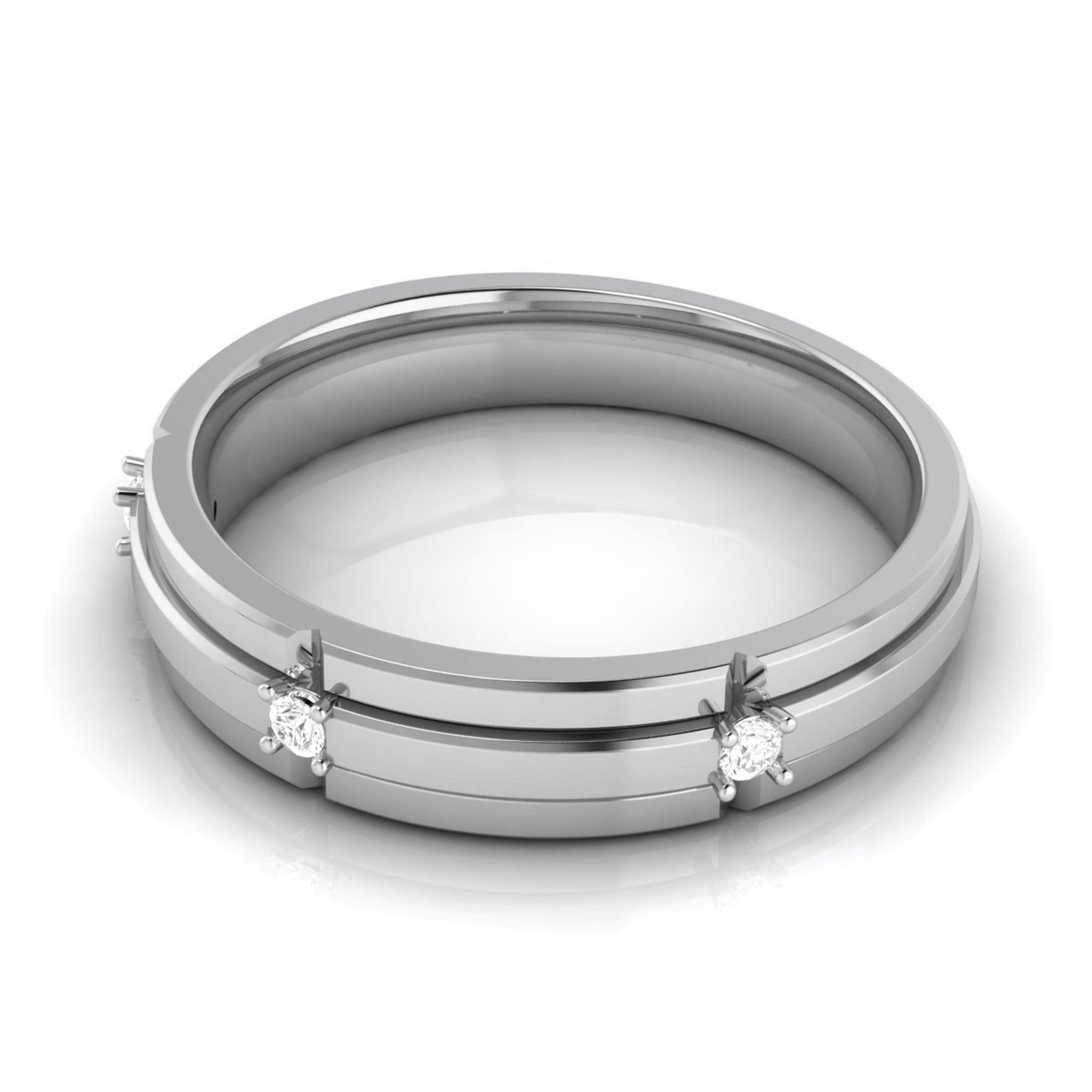 Jewelove™ Rings 3 Diamond Platinum Love Bands JL PT R-8018