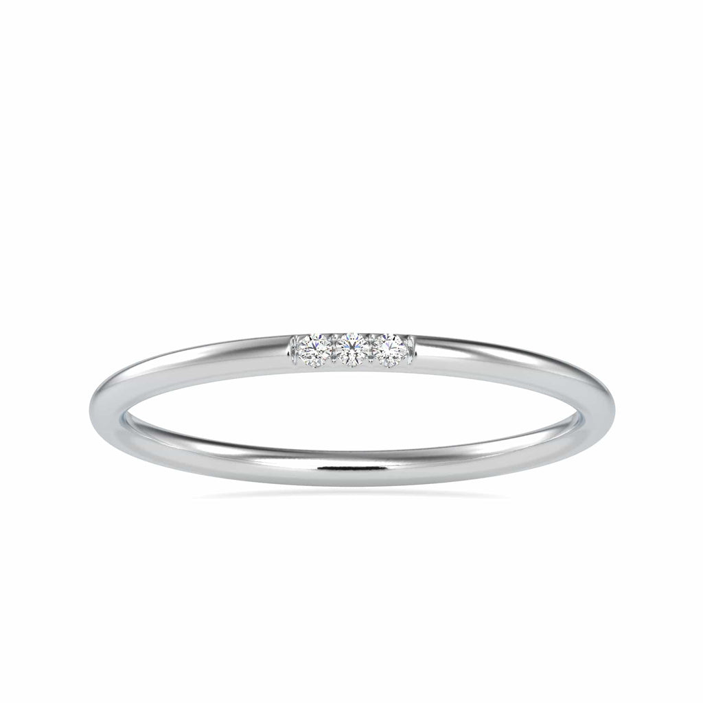 Jewelove™ Rings 3 Diamond Platinum Ring for Women JL PT 0641