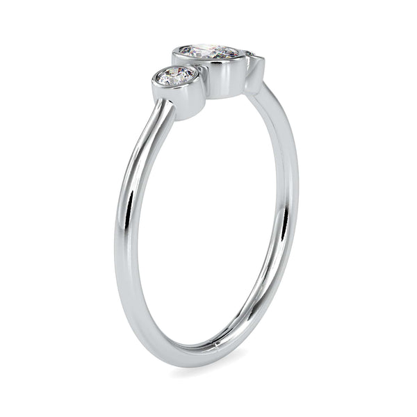 Jewelove™ Rings 3 Diamond Platinum Ring with Oval Cut Diamonds JL PT 0033