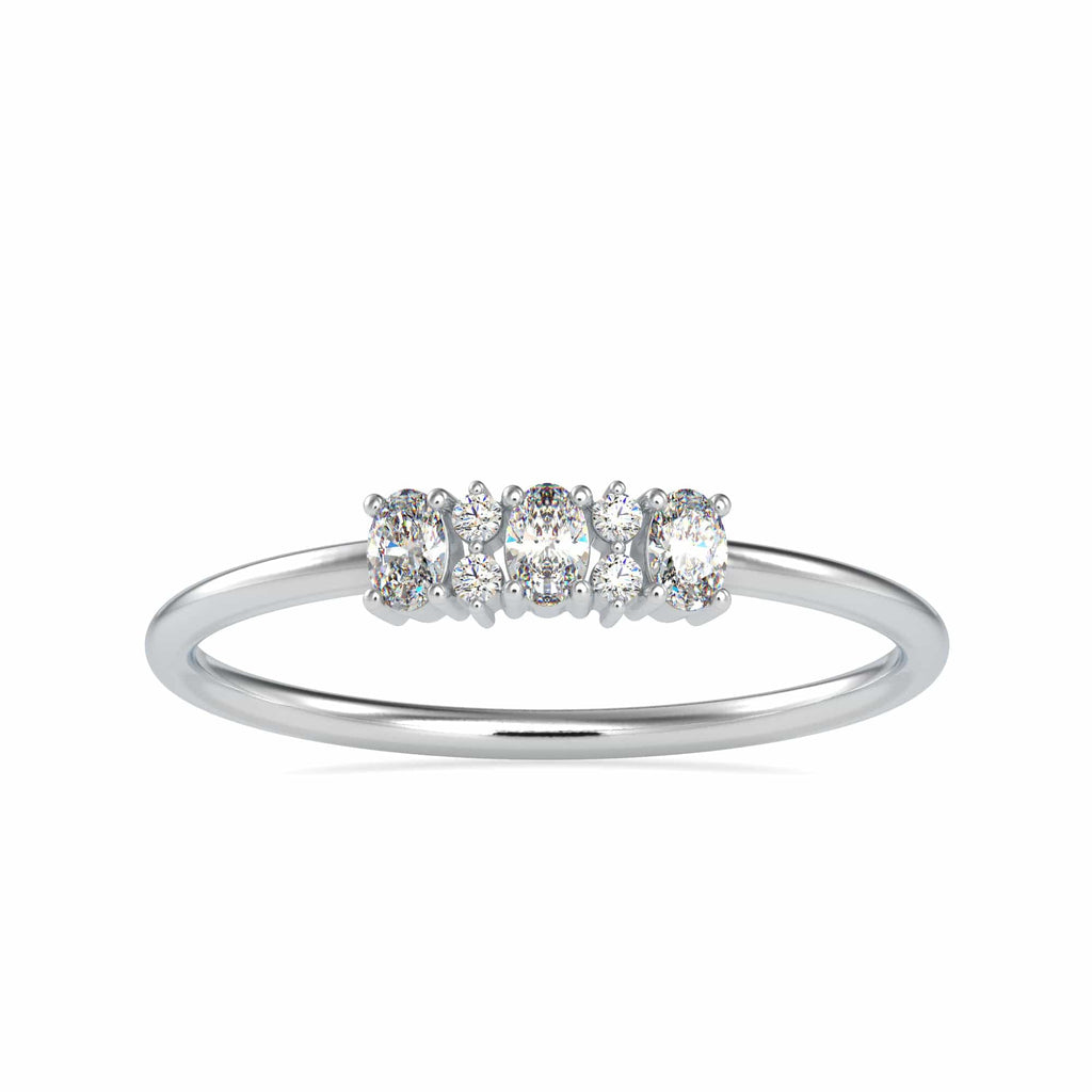 Jewelove™ Rings 3 Oval Cut Diamond Platinum Engagement Ring JL PT 0646