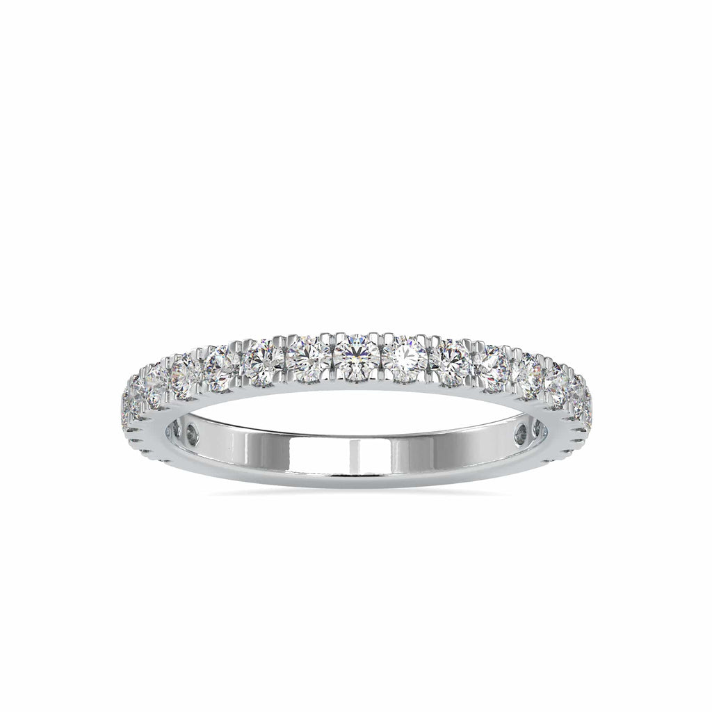 Jewelove™ Rings SI IJ / Women's Band only 3-Pointer Platinum Half Eternity Diamond Ring for Women JL PT 0026