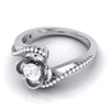Jewelove™ Rings 30 Pointer Designer Flower Platinum Solitaire Engagement Ring JL PT R-30
