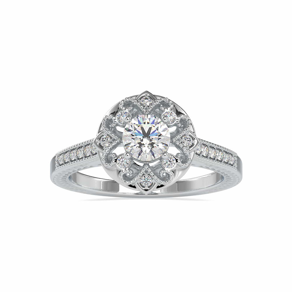 Jewelove™ Rings J VS / Women's Band only 30-Pointer Diamond Split Shank Solitaire Platinum Diamond Split Shank Engagement Ring JL PT 0045