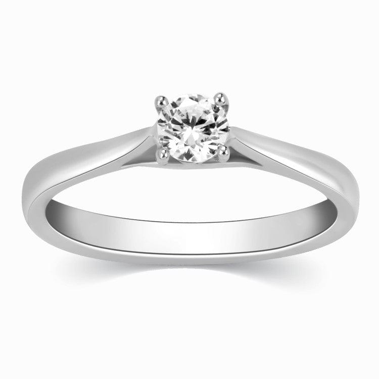 Jewelove™ Rings D VVS1 / Women's Band Only 30 Pointer Platinum Solitaire Cathedral Ring for Women JL PT 330-A