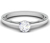 Front View of 30 Pointer Platinum Solitaire Engagement Ring with Milgrain Finish JL PT 6576