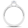 Circle View of 30 Pointer Platinum Solitaire Engagement Ring with Milgrain Finish JL PT 6576