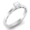 Perspective View of 30 Pointer Platinum Solitaire Engagement Ring with Milgrain Finish JL PT 6576