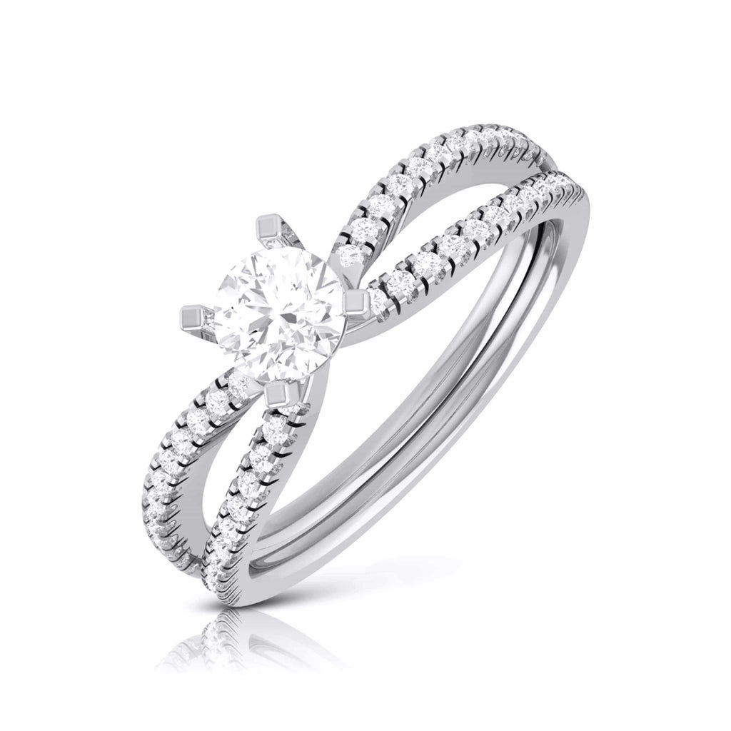 Jewelove™ Rings J VS / Women's Band only 30-Pointer Platinum Solitaire Engagement Ring with Split Shank JL PT R-22
