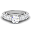 Front View of 30 Pointer Platinum Double Shank Diamond Solitaire Engagement Ring JL PT 6989