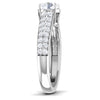Side View of 30 Pointer Platinum Double Shank Diamond Solitaire Engagement Ring JL PT 6989