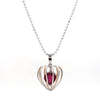 Jewelove™ Pendants 3D Pendant Locked Heart Platinum & Rose Gold with Ruby JL PT P 8072