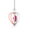 Side Veiw of Platinum of Rose Heart Pendant Earring with Diamonds JL PT P 8072