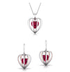 Platinum of Rose Heart Pendant Set with Diamonds JL PT P 8072