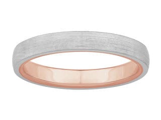 Jewelove™ Rings Women's Band only 3mm Platinum Band with Rose Gold Band Inside JL PT 439-A