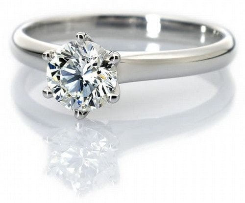 30 Pointer Classic 6 Prong Solitaire Ring made in Platinum SKU 0012 in India