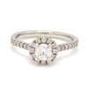 Jewelove™ Rings J VS / Women's Band only 40-Pointer Platinum Solitaire Engagement Ring with Diamond Halo & Shank JL PT 671