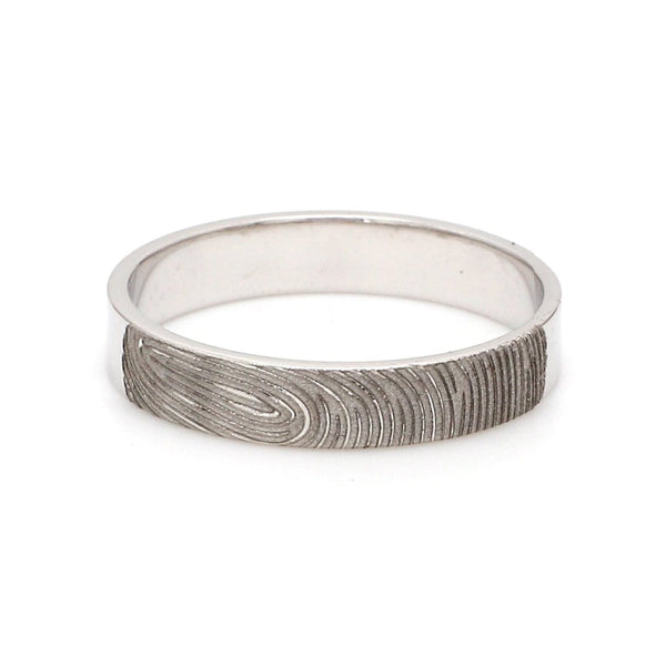 Jewelove™ Rings 4mm Customised Fingerprint Platinum Rings JL PT 270 - 4mm