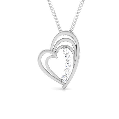 5 Diamond Platinum Heart Pendant with Diamonds JL PT P 8097