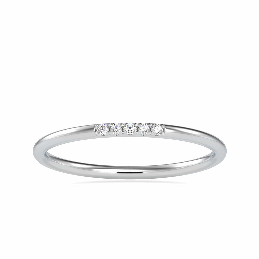 Jewelove™ Rings 5 Diamond Platinum Ring for Women JL PT 0640