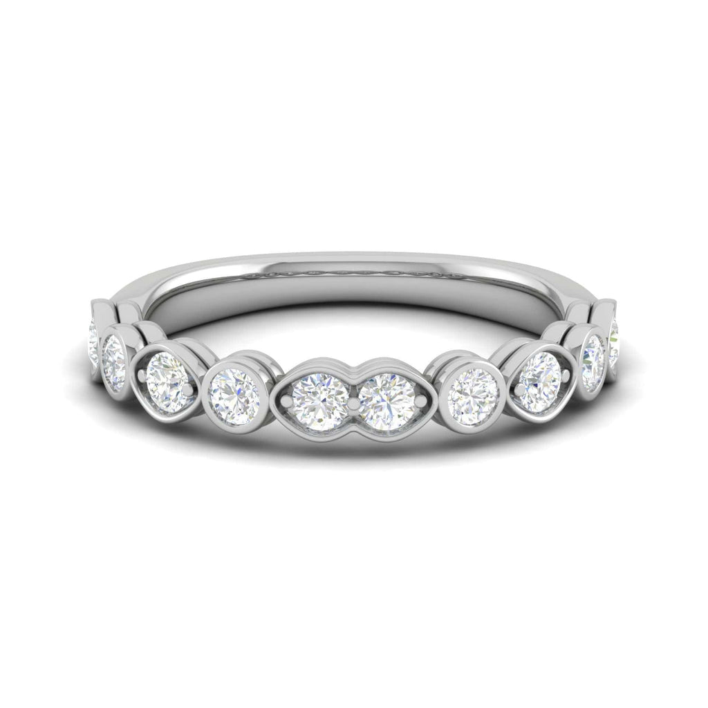 Jewelove™ Rings Women's Band only / SI IJ 5 Pointer Platinum Half Eternity Diamond Ring for Women JL PT WB RD 130