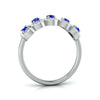 Jewelove™ Rings 5-Stone Blue Sapphire Engagement Ring in Platinum with Diamond Halo JL PT LR 7038